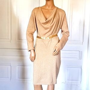 Jones New York Gold Draped Dress